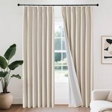 Sheer Curtains 84 Inches Long, White Curtains Living Room 2 Panels Set, Linen Curtains Window Privacy With Filtering (W52 X L84 Inch, Linen), Home Decor - 米白色|捏褶 - 查看 5