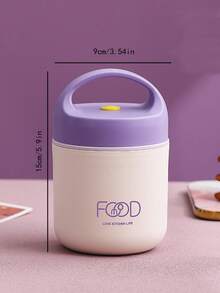 1pc Small Stainless Steel Thermal Insulated Bottle, Lunch Box, Soup Container ,Kitchen,Christmas Gift - Purple - View 5