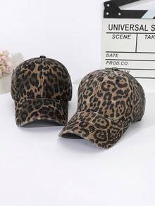 Gorra de béisbol estilo vintage con estampado de leopardo, unisex, de material de mezclilla lavada, estilo gorra de papá, estampado animal, ala ajustable, gorra de camionero, sombrero casual para exteriores, accesorio de moda y streetwear. Gorra de béisbol decorativa con estampado de leopardo retro, casual y lindo, de mezclilla lavada, para todas las estaciones - gorra de béisbol con estampado de leopardo - Ver 8