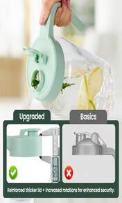 Spreccio Mason Jar Pitcher - Airtight &Amp; Leakproof Glass Pitcher With Lid, Perfect For Breastmilk, Cold Brew, And Sun Tea, 2 Quart (64 Oz) 1_2 Gallon Mason Jar With Pour Spout Lid - ColorD - 查看 4