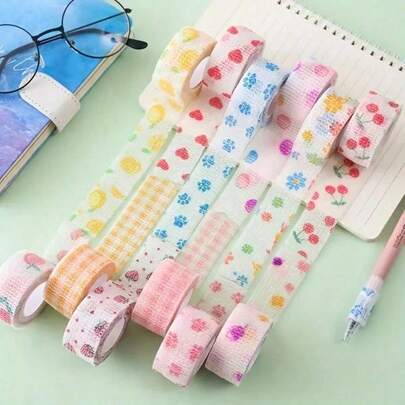 1pc Colored Nonwoven Elastic Self-Adhesive Finger Protector Tape - Mixed Patterns For Sports And Crafts, Wrist And Hand Support, Craft Supplies | Mixed Style Tape | Flexible Tape, Finger Protector