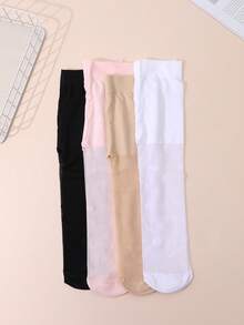 4 双女婴可爱甜美风格薄款紧身裤/舞蹈袜，春夏季 - 彩色 - 查看 7