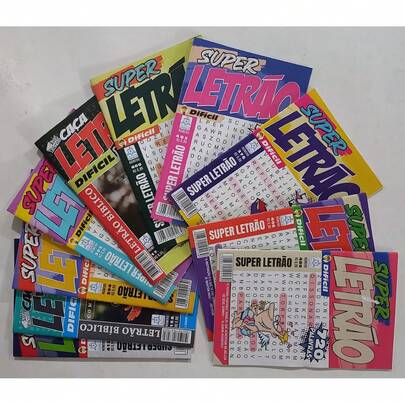 Kit 10 CAÇA PALAVRAS SÓ LETRÃO e NÍVEL DIFÍCIL S/ Repetição