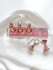 亚克力极光彩虹色矩形钻石形状美甲展示架，树脂水晶珠水钻复古韩国花朵激光 DIY 家居和户外女士母亲姐妹妻子女友婚礼美甲沙龙美容情人节使用