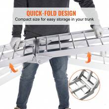 Aluminum Ramps, 1500 Lbs Folding Loading Ramps For Pickup Trucks Bed, Trailers Ramp With Load Straps For Dirt Bike, UTV, ATV, Trucks, Lawn Mowers, Snowblower, Cargo Trailer, 89"L X 12"W, 2 Pcs - Silver - View 3