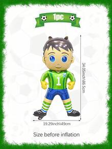 1pc Football Birthday Party Balloon Set, Includes Soccer Goalkeeper, Oversized Standing Soccer Trophy, Standing Soccer Balloon Pile, Suitable For Soccer Sports Theme Party, Soccer Match, Birthday Party Decor, World Cup Decor, Football Birthday Party Supplies - Multicolor - View 9