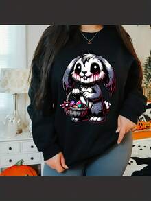 Bloody Bunny Sweatshirt, Easter Sweatshirt, Spooky Easter Sweatshirt, Spooky Bunny Shirt, Halloween Easter Sweatshirt, Scary Easter Bunny