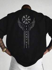 playera de hombre playeras de hombre camisas de hombre para hombre casuales tops deportiva de hombre casual sudadera disfraz - Negro - Ver 1