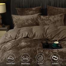 Queen Size 3pcs Ultra Soft Breathable Comforter Cover Set, Luxury Cozy Flannel Duvet Cover With Pillow Shams, 90" X 90", Dark Grey,  And  Bedding Collection - 深卡其色(無被子) - 查看 3
