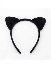 1/2pcs Cute Leopard Print Cat Ear Headband, Suitable For Halloween Party Hairband Hair Hoop - Multicolor - View 4