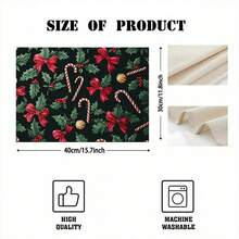 1pc/4pcs/6pcs/100pcs Christmas Walking Stick Pattern Printed Placemats, Heat-Insulating Placemats, Suitable For Home Decoration, Holiday Dining, Kitchen And Party Decoration, Party Placemats, Can Be Given As Christmas Gifts
