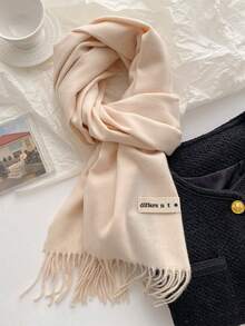 1pc Premium Imitation Cashmere Scarf, Solid Color, Versatile, Unisex, Warm For Autumn/Winter - Multicolor - View 5