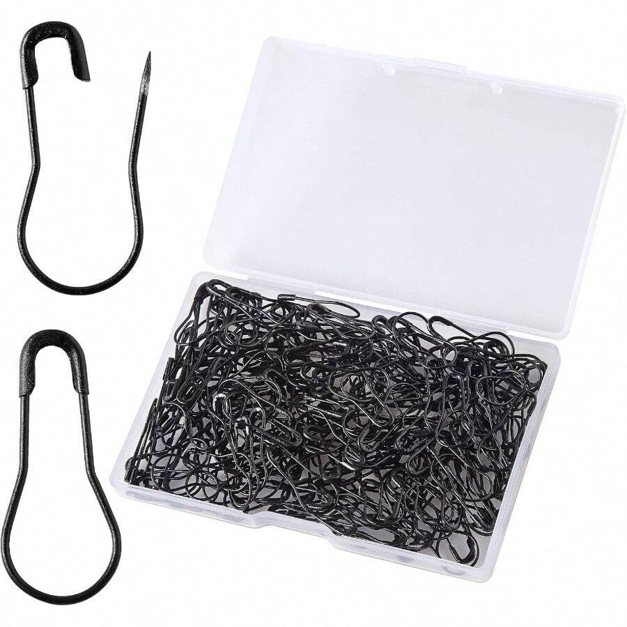 Black Bulb Pins 0.8 Safety Bulb Pin, Gourd Safety Pin Metal Calabash Clothing Pins Knitting And Project Project, Home Accessories 200pcs - Đen + 200 - Xem 1