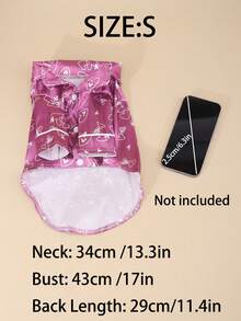 Pijama de mascota con estampado lindo y ligero de poliéster, adecuado para gatos y perros pequeños para usar en casa (no apto para perros grandes) - Morado - Ver 15