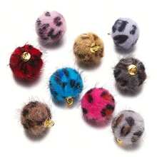20/50 件可爱人造毛皮绒球珠，蓬松吊坠工艺珠，带铆钉细节和大孔，适合 DIY 珠宝制作、耳环、发饰和钥匙扣，可作为节日礼物赠送给家人和朋友 - 彩色 - 查看 7