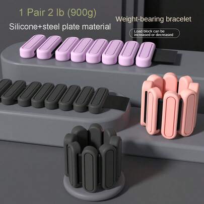 1 par de pesos para pulso e tornozelo, 900 g (2 lb), equipamento de ginástica ajustável à prova d'água e silicone para exercícios de força, pulseira de peso para pulso e tornozelo, conjunto de 2 pulseiras de silicone com peso para corrida, fitness, ioga e natação - durável, à prova d'água e confortável - preto e laranja-vermelho Pesos ajustáveis para exercícios de pulso e tornozelo