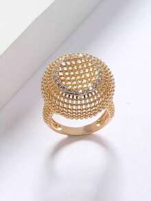 1 件 14K 镀金 0.25μm 厚可爱蘑菇形几何戒指