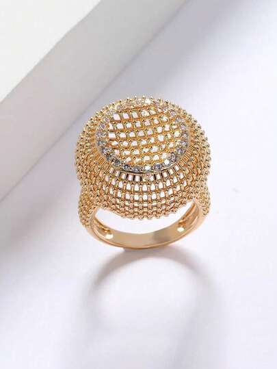 1 件 14K 镀金 0.25μm 厚可爱蘑菇形几何戒指