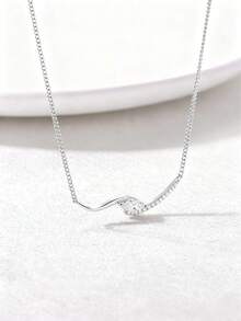 1 件简约 S925 纯银 0.4 克拉莫桑石眼形项链，适合女性日常佩戴和礼物，情人节 - 彩色 - 查看 6