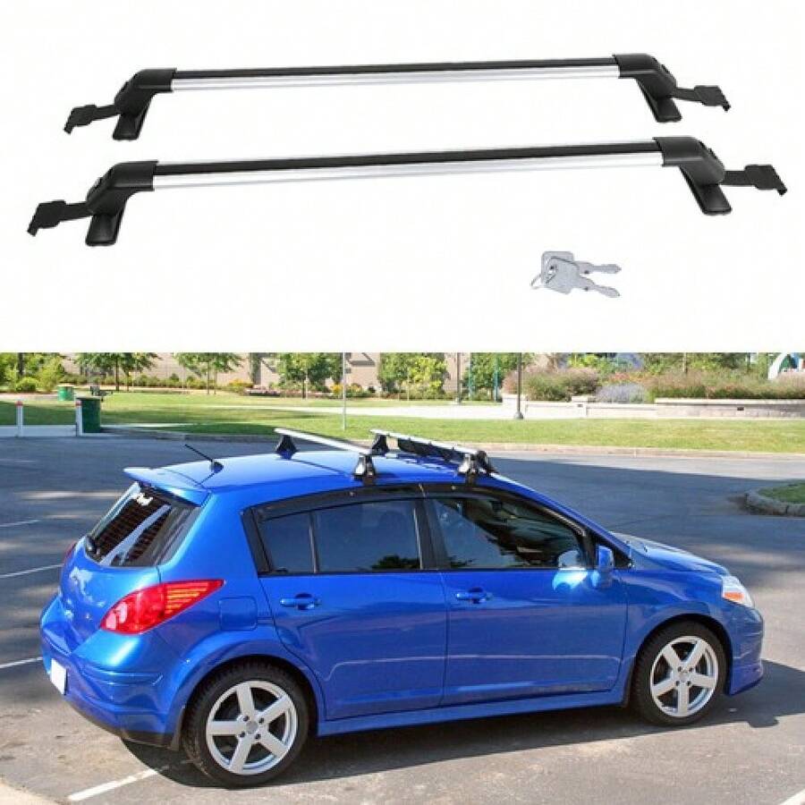 Versa Bare Roof Rack Crossbars Luggage Kayak Cargo Carriers + Lock - 1 - View 1