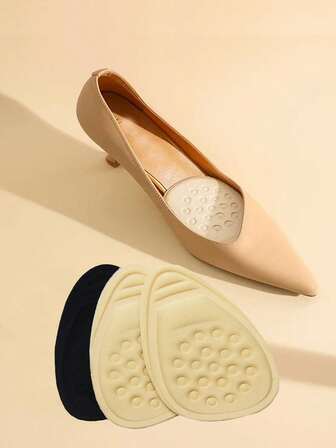 3 Paar - 5D Weiche Memory Foam Einlegesohlen, rutschfeste Vorfußpolster für High Heels - schweißabsorbierend & atmungsaktiv - Einlagen eine halbe Größe größer - geeignet für spitze High Heels - ermüdungsfreie Einlegesohlen, einfarbiger Basic, geeignet für Pendeln, Büro, Hochzeit, Party, Urlaub, alle Jahreszeiten