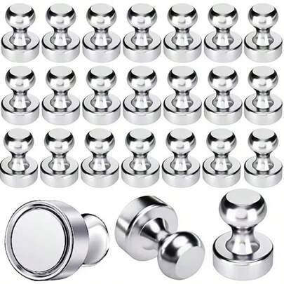 Strong Magnetic Pins, Metal Office/Teaching Magnetic Buckle, Magnetic Whiteboard Felt Pins, Round Powerful Magnets