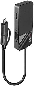 Lindy 43354 Laptop-Dockingstation und USB 3.2 Gen 1 (3.1 Gen 1) Typ-A + Typ-C Port-Replikator, Schwarz - Schwarz - Übersicht 2