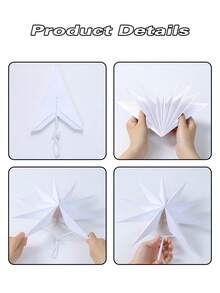 3pcs Christmas White Nine-Pointed Star Lights Paper Hanging Decoration, Paper Star Lantern, Christmas Background Decoration Hanging, Christmas Tree Nine-Pointed Star Lights Hanging Decoration, Winter Home Decorations, Christmas Tree Decoration, Christmas Theme Party Nine-Pointed Star Lights Shape Background Hanging Decoration Hanging, Christmas Gifts