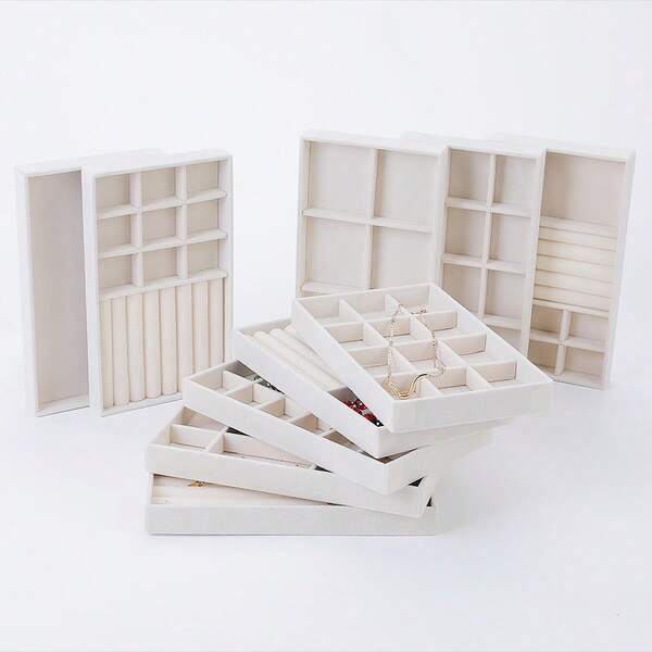 Elegant Velvet Jewelry Organizer Display Trays For Rings, Bracelets, Watches & More - Versatile Storage Solution For Home Decor