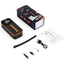 Tire Inflator, Portable Car Air Compressor, Rechargeable Air Pump. Tire Pump With Digital Pressure Gauge And LED Light, Equipped With 2*1500mAh Lithium-Ion Batteries. Suitable For Cars, Motorcycles, Bicycles, Sports Balls. Car Accessories/Gift.