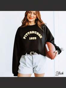 Pittsburgh Football Game Day Sweatshirt, Steeler Football Sweatshirt, Womens Steeler Gift, Tailgate Sweatshirt, Unisex Pittsburgh Fan Shirt (1)