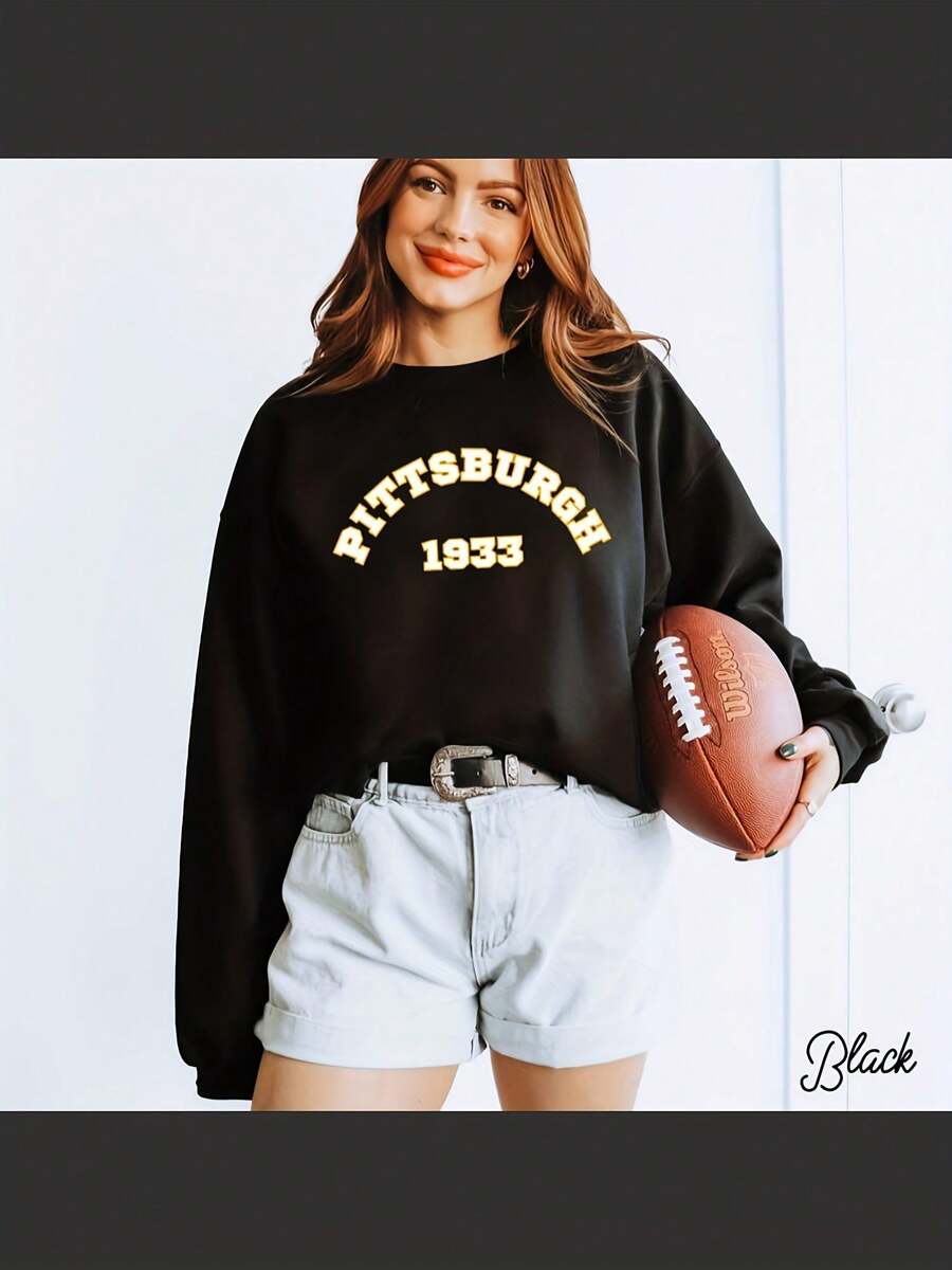 Pittsburgh Football Game Day Sweatshirt, Steeler Football Sweatshirt, Womens Steeler Gift, Tailgate Sweatshirt, Unisex Pittsburgh Fan Shirt (1)