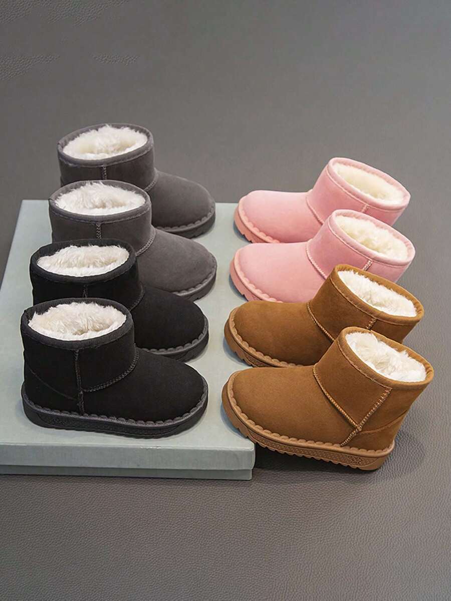 1 Pair Toddler Girls/Boys Soft Sole Anti- Fashion -On Snow Boots, Suitable For Winter