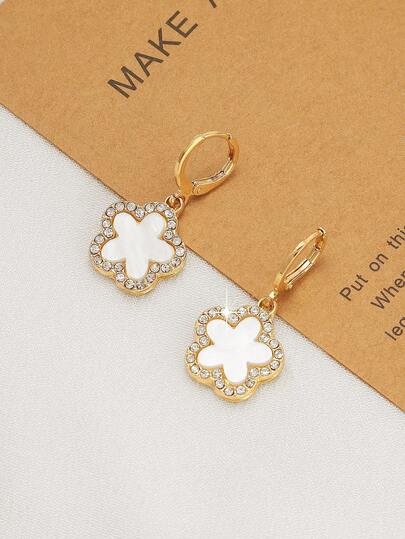 1 Paar modische Ohrringe für Frauen mit Zirkonia-besetztem Vierblatt-Kleeblatt, geeignet für Hochzeit, Bankett, Date, Party und täglichen Gebrauch, vielseitig und elegant