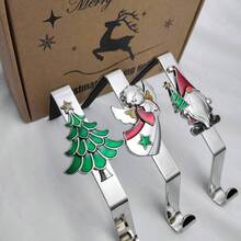 Stocking Holders Set Of 6, Stocking Holders Mantle Set Of 6, Fireplace Stocking Hangers 6 Pac Stocking Stand, Farmhouse Rustic Xmas Decorations Home Indoor