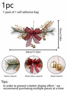 1 Piece Artificial Christmas Bell Hanging Decoration, Christmas Hanging Item For Wedding Parties And Indoor Decoration, Festival Party Gift, For Hanging, Valentine's Day Decoration, Home Aesthetics Room Decoration, Wall Hanging. - Multicolor - View 9