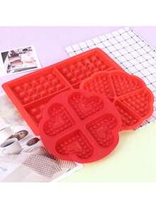 1pc Silicone Waffle Mold 4 Cavities Waffle Mold Silicone Waffle Maker Baking Tray Mold For Waffle Cake Chocolate Craft Candy Soap Baking,Square