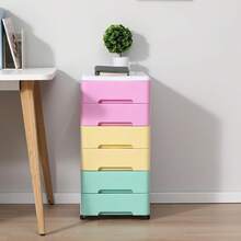 Novelinks Plastic Drawers Storage Organizer With Caster Wheels, Storage Cabinet With 6 Drawers Dresser Organizers And Storage For Living Room, Bedroom, Dormitory, Classroom,Office,Colorful