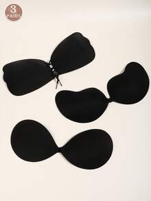 3 对聚拢粘性胸罩，可重复使用无肩带前扣隐形乳贴，女士内衣和内衣配饰 - 彩色 - 查看 12