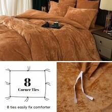 Queen Size 3pcs Ultra Soft Breathable Comforter Cover Set, Luxury Cozy Flannel Duvet Cover With Pillow Shams, 90" X 90", Dark Grey,  And  Bedding Collection - 紅糖(無棉被) - 查看 5