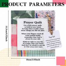 Pocket Prayer Quilt With Cross Inside, Mini Handwritten Prayer Quilt, Handmade Square Pocket Quilt, Christian Encouragement Gifts For Friends And Family, Thanksgiving, Christmas, Pastor, And Appreciation Gifts - 24pcs Fresh - View 3