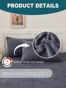 1 件灰色牛奶天鹅绒床笠，现代超柔软法兰绒毛绒蓬松床笠特大号双人床尺寸，奢华超柔软舒适床单，带 11.8 英寸深口袋，适合秋冬和春季，无枕套，经典纯色款式 - 灰色 - 查看 4