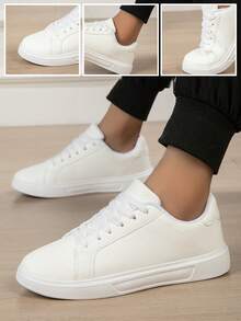 Men's White Minimalist Sneakers - Clean Leather Upper With Everyday Versatility, Year-Round Shoes For Men - 白色 - 查看 6