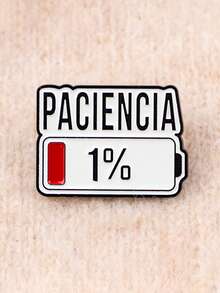 1pc Spain Pacific Enamel Brooch, 1% Battery Powered, Can Be Used As Brooch, Lapel Pin, Backpack Badge Accessory, Fashionable Jewelry Gift - Black and White - View 5