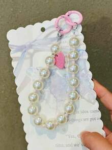 1pc Colorful Dopamine Beaded Keychain/Bag Charm, Multi-Functional DIY Decoration