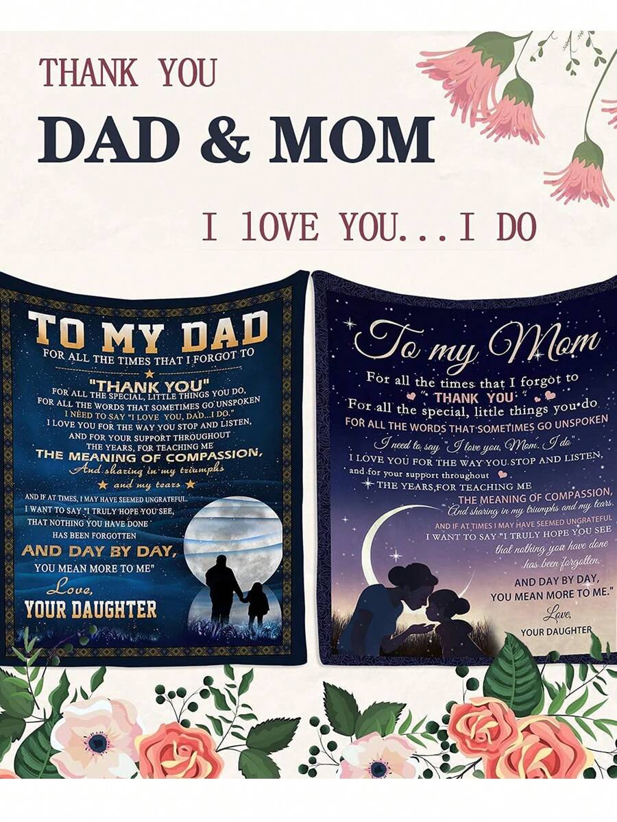 Plaid Flannel Blanket, A Heartfelt Birthday Gift From Daughter To Parents, Super Soft & Lightweight, Ideal For Father's Day, Mother's Day, Sofa Gift