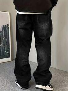 Men's Casual Loose Fit Jeans - Black - View 3
