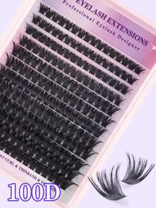 192/240PCS-D-Curl Fairy Lash Clusters 8-16mm Eyelash Clusters, DIY Eyelash Extensions Individual Fake Eyelashes Clusters ,Suitable For Beginners For Daily Life, Wedding, Date, Party, Music Festival, Halloween Use - Black - View 2