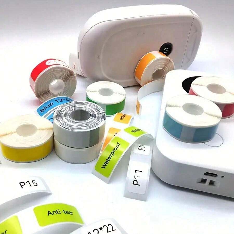 P15 P21 P12 Label Multicolor Tape 12Mm X 40Mm/1.5X3.0 Cm/ Paper Material Phomemo D30 Thermal Label Maker Compatible With Adhesive Labels/Professional Labels For Office, School, Hospital, Halloween, Christmas - Multicolor - View 1