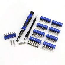 Juego de 60 destornilladores de precisión, kit de destornilladores pequeños, juego de herramientas de reparación con estuche compatible con iPhone, electrónica, consolas de juegos, relojes, tabletas - Azul - Ver 4